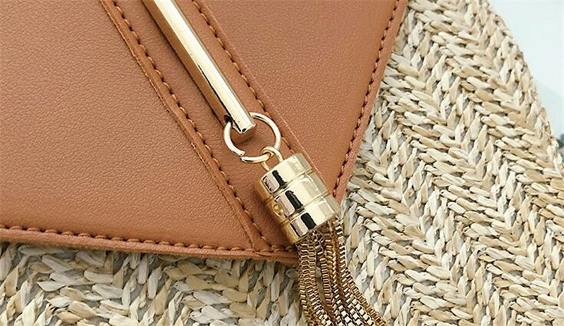 Соломенная и кожаная сумочка Driga Mulit для женщин Стильная летняя плетеная пляжная