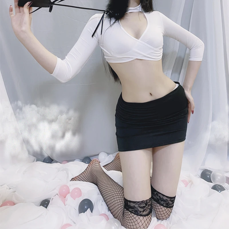 Новый женский привлекательность Эротическое белье Платье секретарши плотно