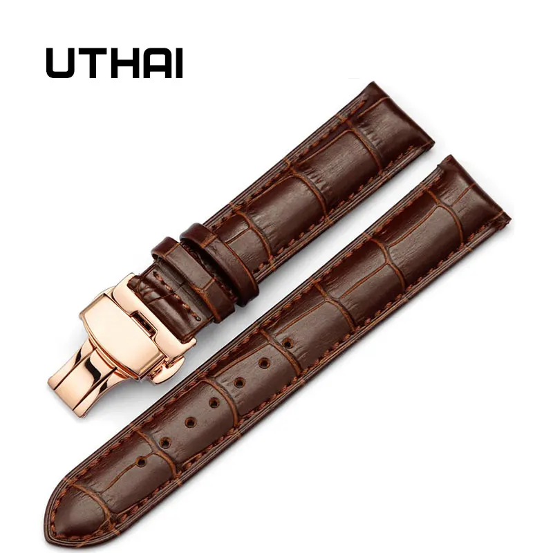 UTHAI Z06 Rosegold с двойным щелчком эластичная бабочка пряжка на ремешке ковбойский