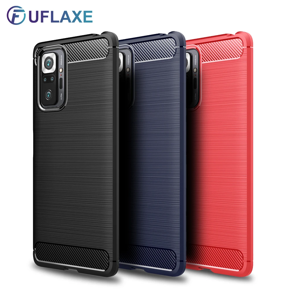 

UFlaxe Luxury Soft Silicone Case for Xiaomi Redmi Note 10 Pro Max Note 10S Shockproof Ultra-thin Cover Redmi 10X Pro 5G