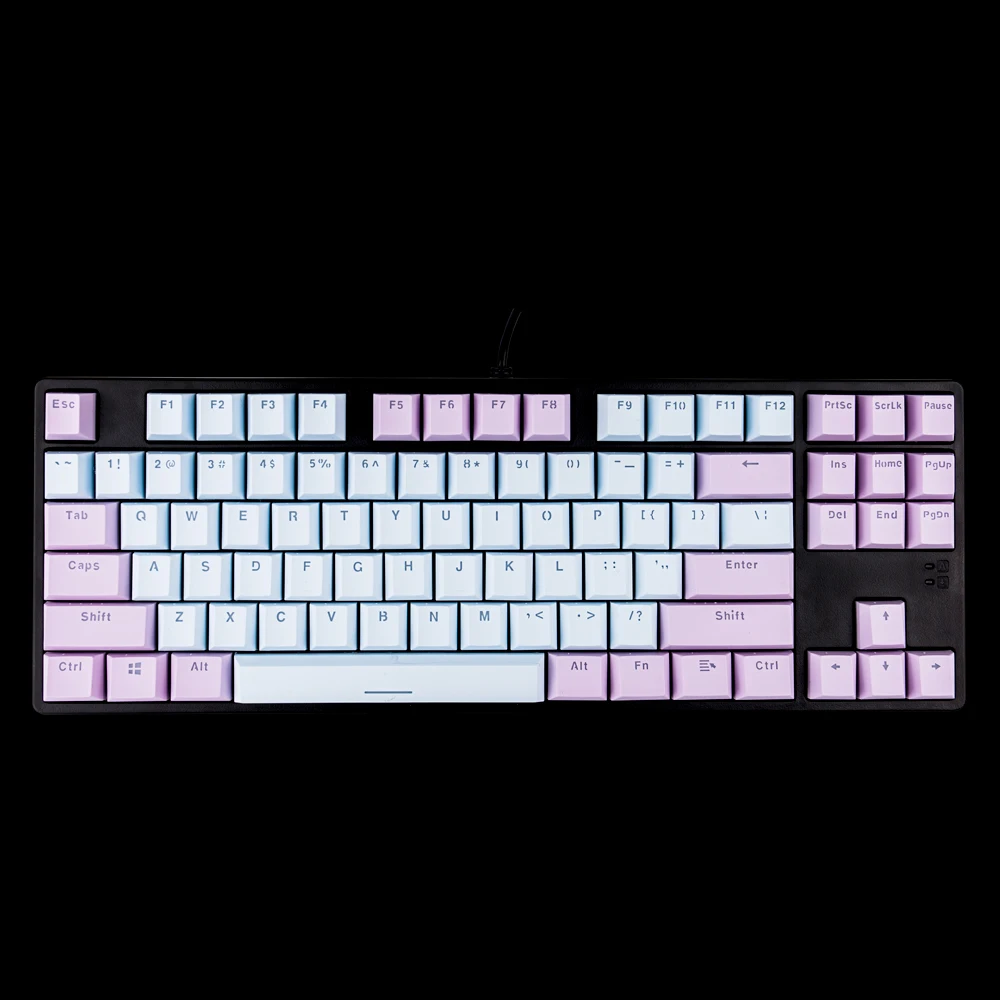 Проводная Механическая игровая клавиатура TKL RGB с колпачками для клавиш PBT синяя