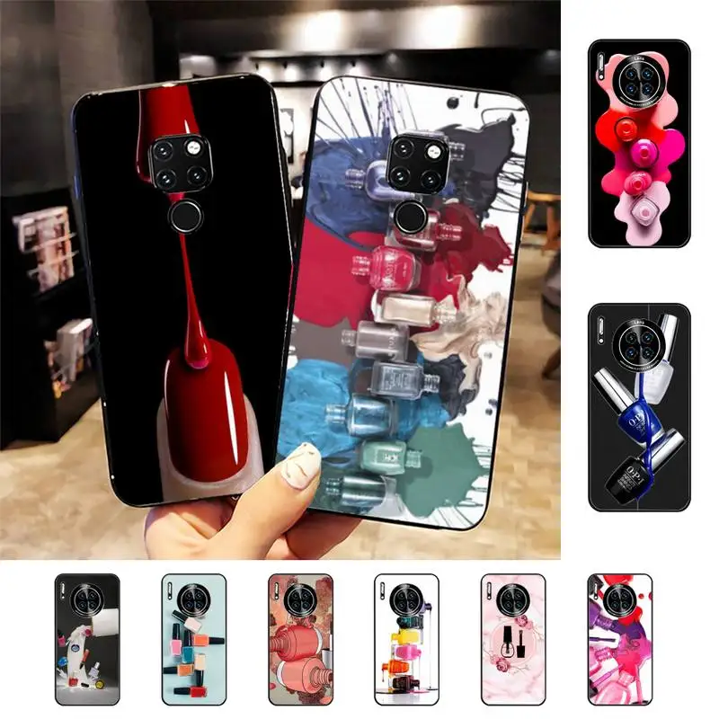 

Art Multicolored Nail Polish Bottle Set Phone Case For Huawei Nova 3I 3E mate20lite 20Pro 10lite Luxury funda case