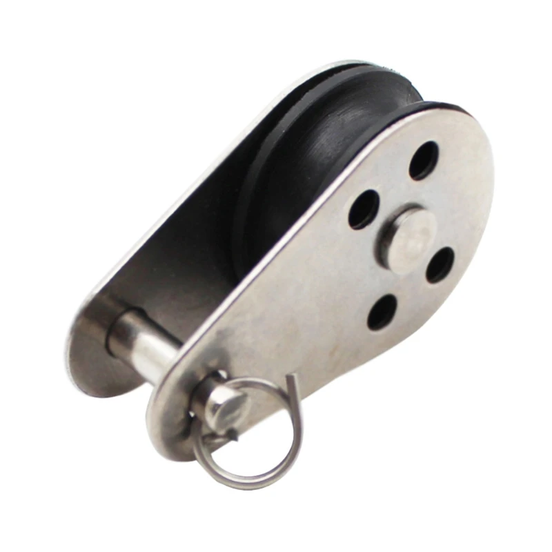 

5pcs Stainless Steel Pulley Block Hanging Wire Towing Wheel Swivel Lifting Rope for Crane Marine Sailing