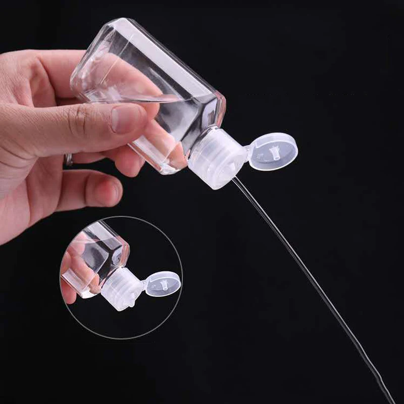 Прозрачная бутылка для дезинфицирующего средства рук с переворачивающейся