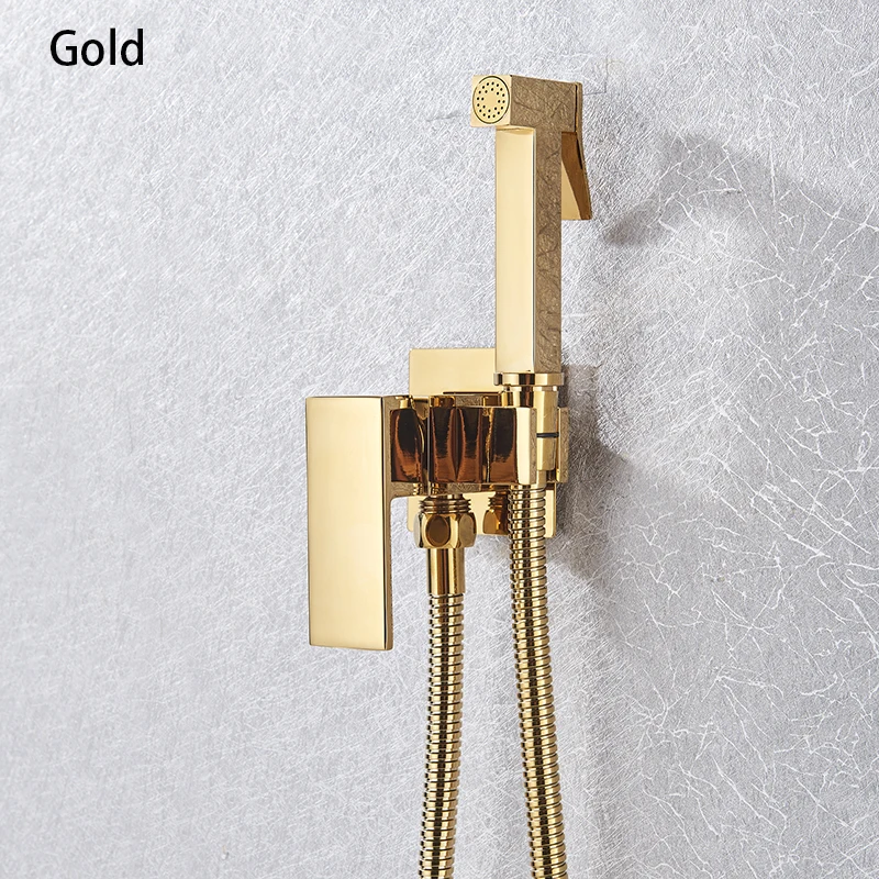 Gold Faucet Onyzpily смеситель для биде розовое Золотое туалетное ручное биде кран настенный из нержавеющей стали шланг биде опрыскиватель набор - Цвет: Gold Faucet