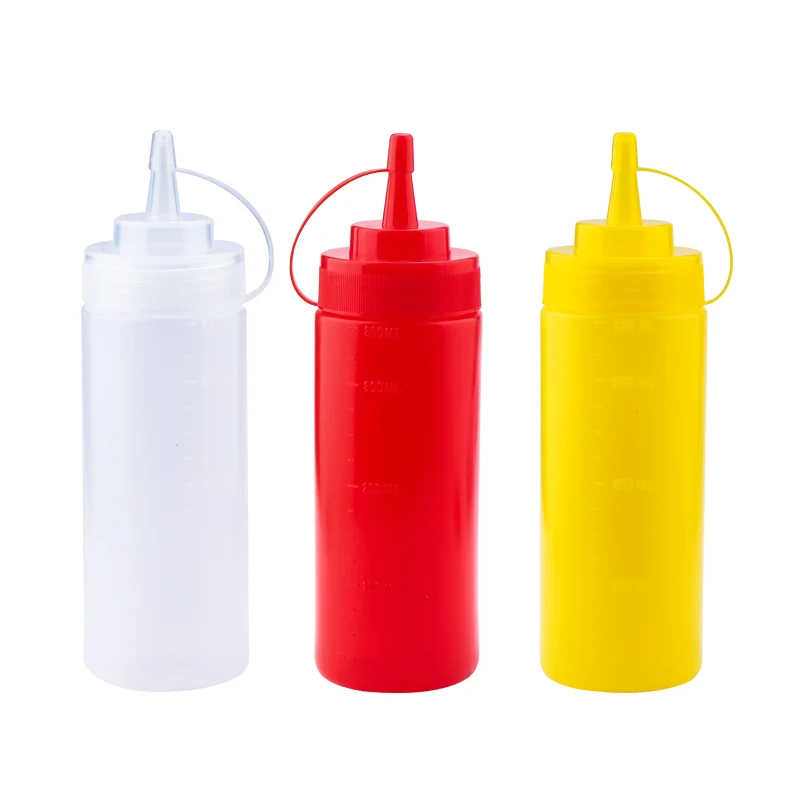 3pcs 5.6x19.8cm Пластиковые игольчатые Бутылочки для салата кетчуп прочные горчичные бутылки для приправ кухонные аксессуары - Цвет: 3pcs 5.6x19.8cm