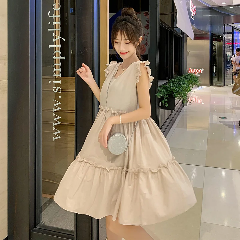 2022 платья для беременных женщин летнее платье-блузка пикантное однотонное