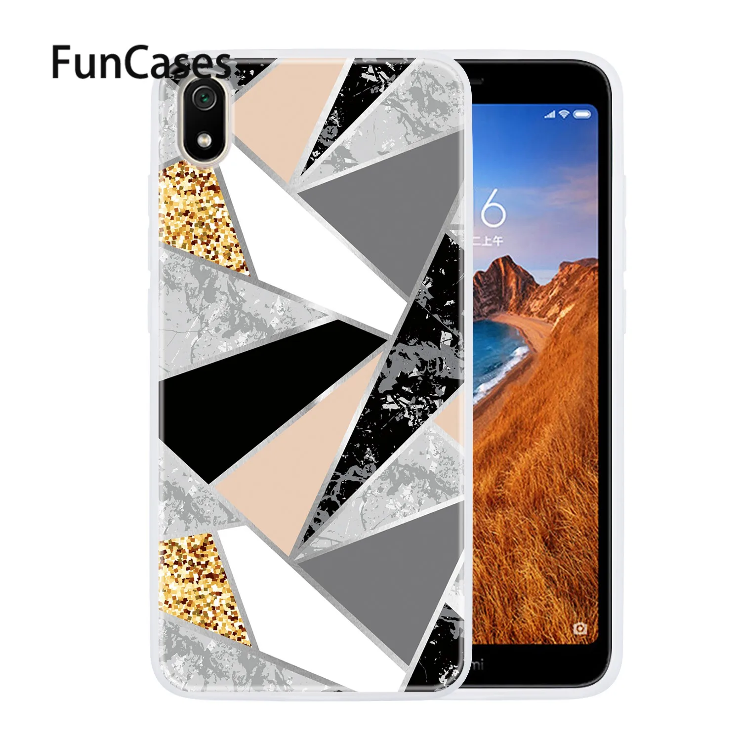 Стильные чехлы книжки для Xiaomi аксессуары Redmi 7A черно белая сумка Capinha чехол Мягкий