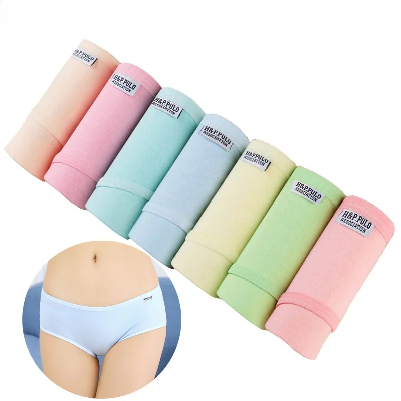 

7Pcs Underwear Women's Panties Cotton Plus Size Girls Briefs Sexy Panties Women Lingeries Shorts Seamless Underpants Solid Panty