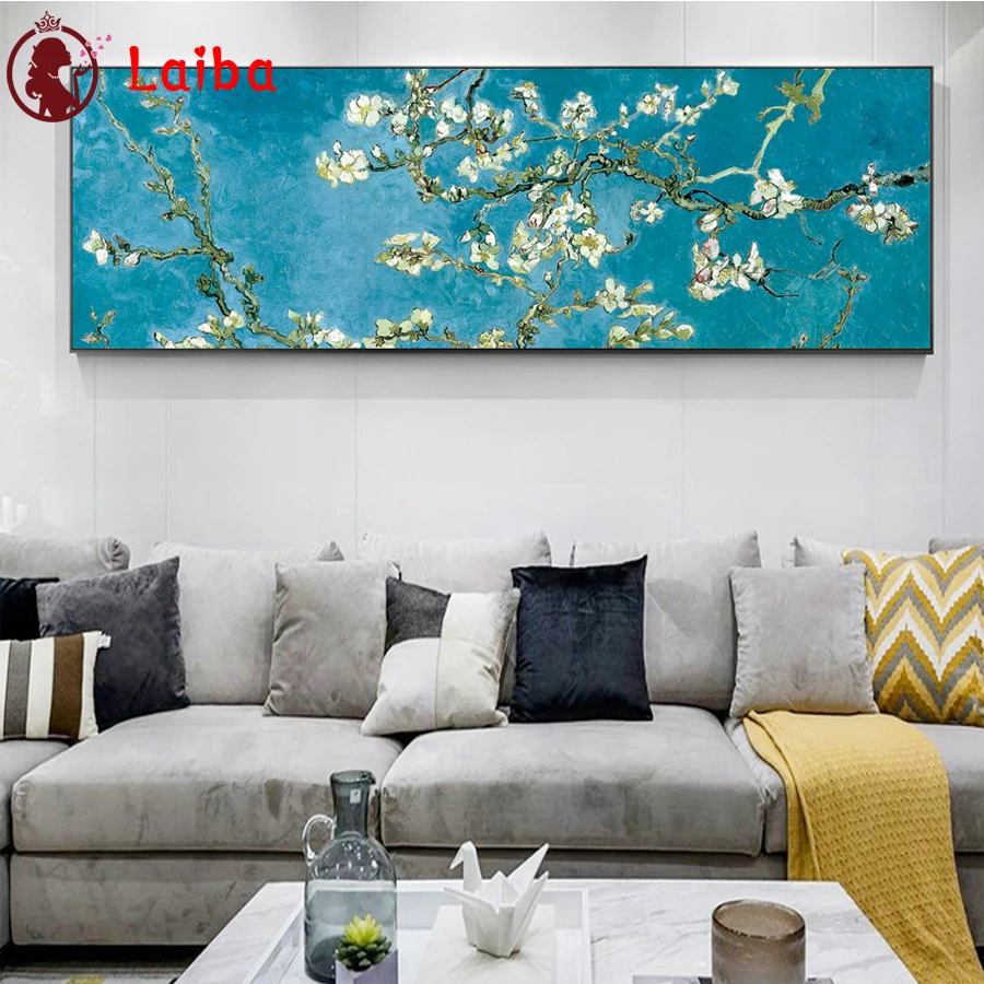 

Full Diamond Embroidery World Famous Almond Blossom By Van Gogh Diy Diamond Painting large size Decorated Living Room Good Gift