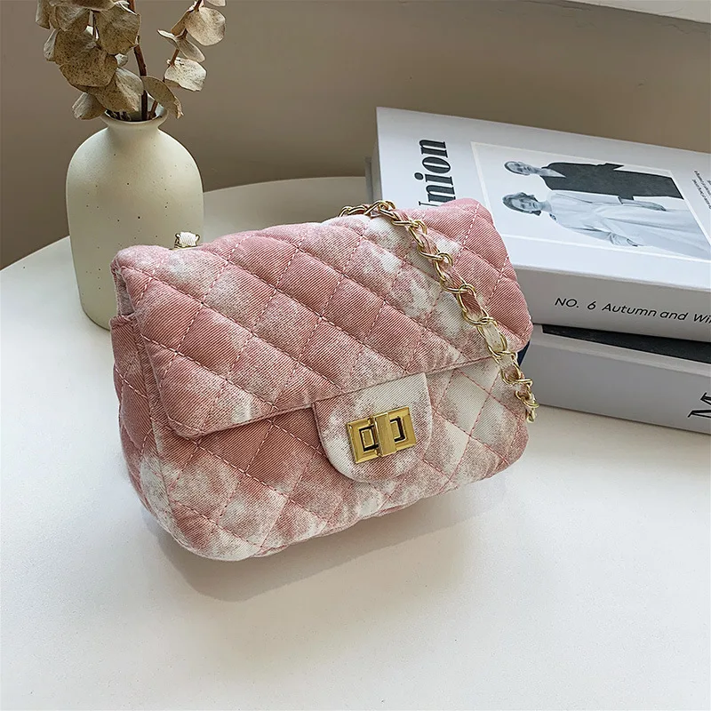 

Tie Dye Print Shoulder Bag Luxury Designer Handbag Women 2021 Metale Chain Clutches Clutch Bags Ladies Hand Bag Small Purses