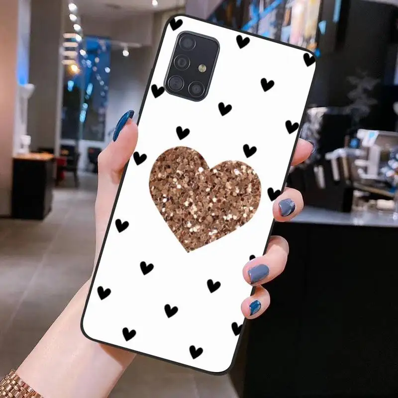 

amp yellow gold glitter Black TPU Soft Phone Case for Samsung S20 plus Ultra S6 S7 edge S8 S9 plus S10 5G lite 2020