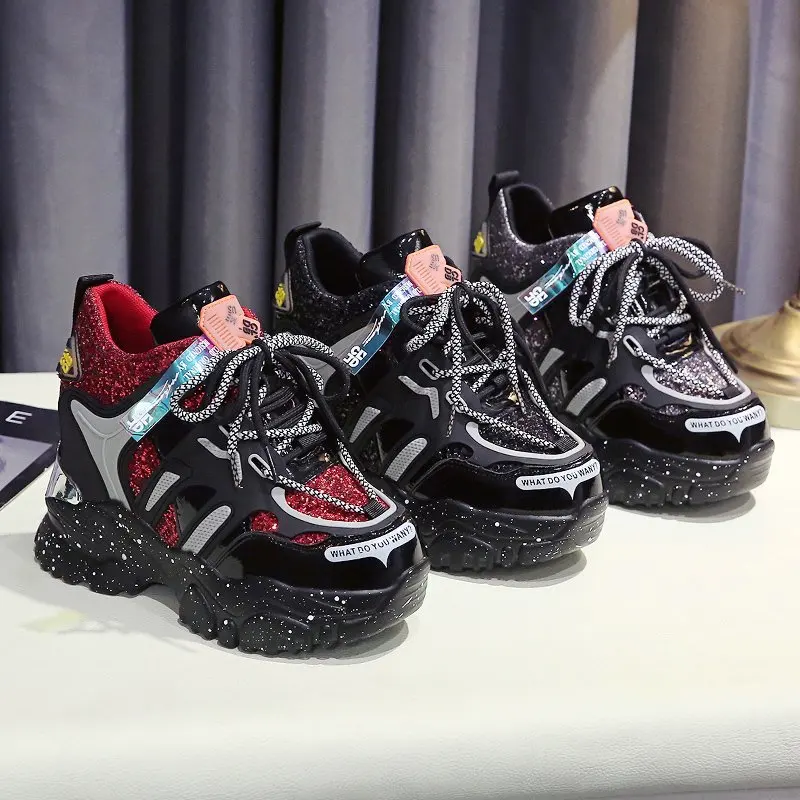 

2021 Spring Mixed Colors Women Sneakers Breathable Platform Shoes Designer Chunky Sneakers Fashion Autumn Femme Dad Casual Shoes