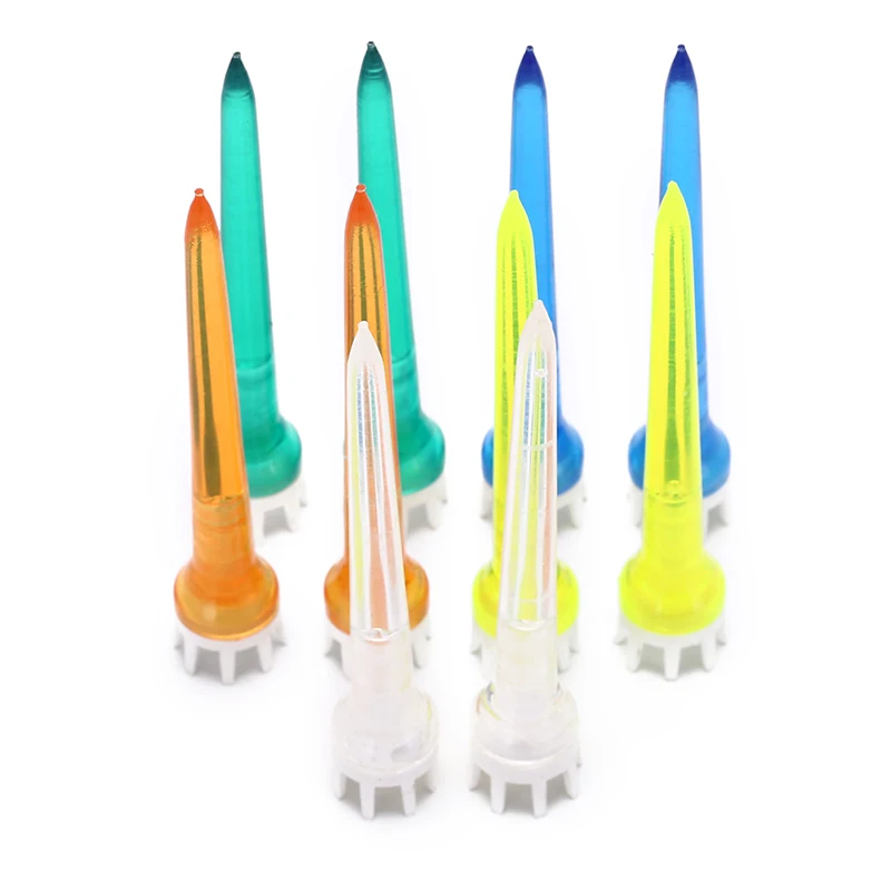 

10pcs Golf Tee Transparent Tee Crown Golf Tee Accessories 78mm Plastic Material Mixed Color