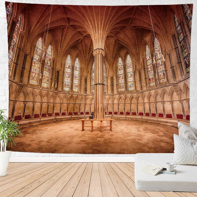 Соборная стена гобелен домашний декоративный настенное одеяло полиэфирная