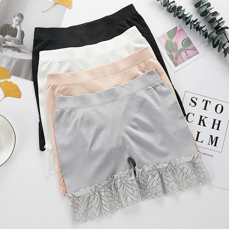 Seamless Shorts Tights Under Skirt Women Shorty Boxer Femme Sexy Anti Chafing Safety Short Pants Underpants Lace Underwear | Женская