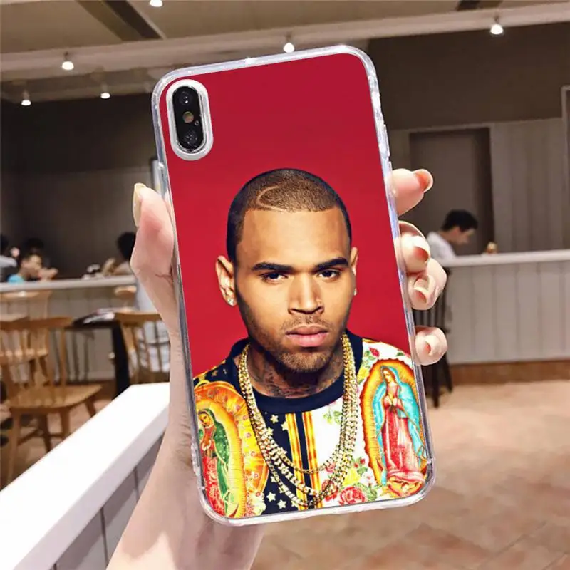 

Chris Brown Rap Hot singer Phone Case Transparent soft For iphone 5 5s 5c se 6 6s 7 8 11 12 plus mini x xs xr pro max