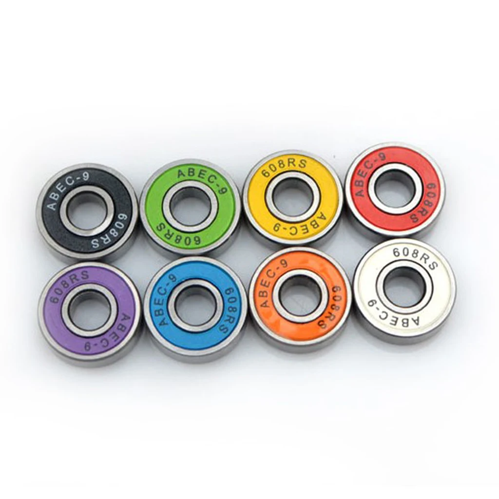 

8pcs 608-RS Skateboard Bearing, Rolling Bearings, 8x22x7mm Abec-9 Bearing