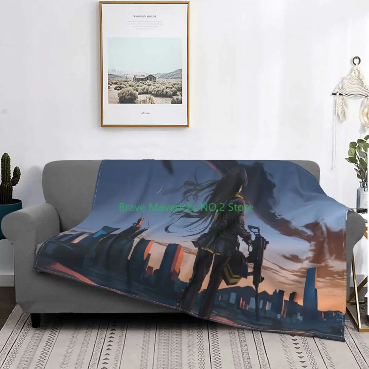 

BUmp45 Girls Frontline Blanket For Room Decor Anime Flannel Throw Blankets Love Gifts