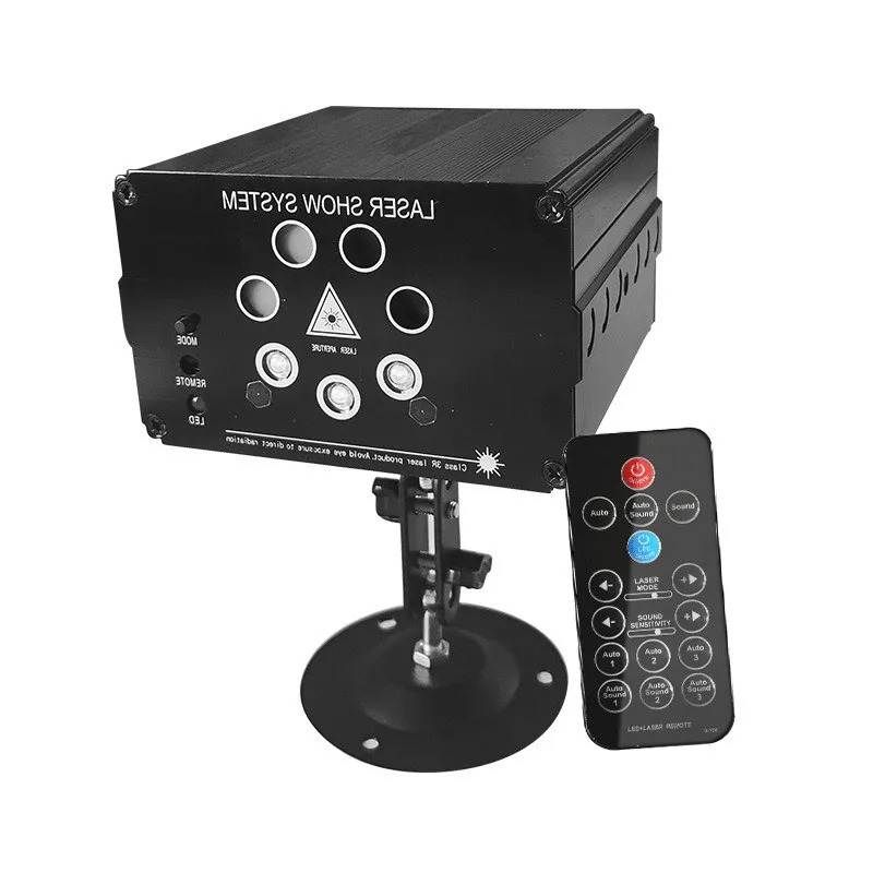 

7 Holes 120 Patterns Voice Actived LED Stage Laser Projector Light RGB LED Beams Light DJ Club Disco Dance Party Show Effect