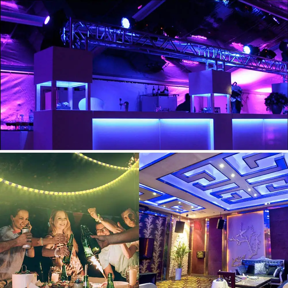 LED Strip Lights 16.4ft - (New Version) Music Sync Color Changing with +50% Brightness 5050 RGB LEDs and Strong Adhesive Tape APP.. |