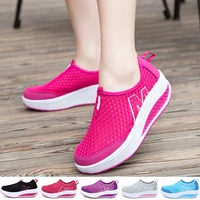 women casual breathable walking shoes non slip sneakers outdoor sport shoes mesh thick bottom footwear