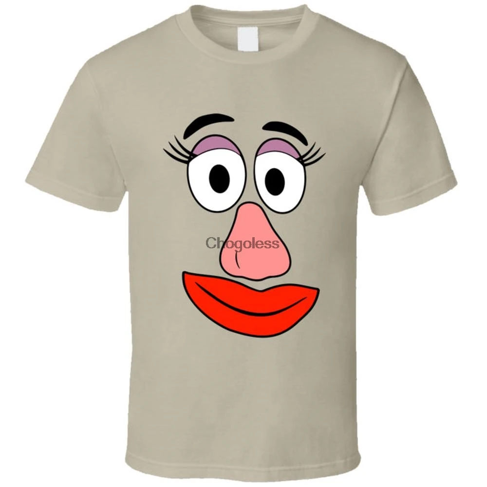 Mrs картофель голова лицо пары костюм на Хэллоуин футболка|Мужские футболки| |