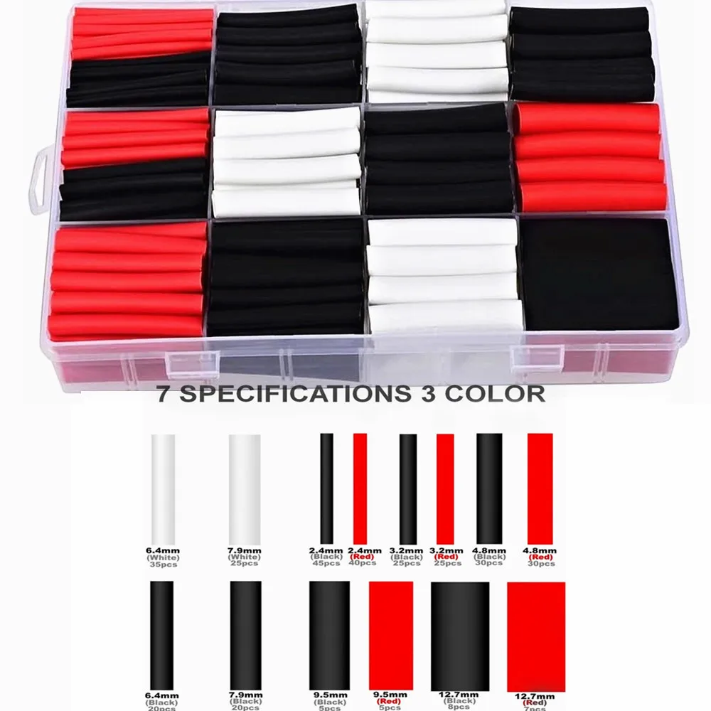 

320 PCS Heat Shrink Tubing Kit-3:1 Dual Wall Tube Adhesive Lined Marine Shrink Tube Electronic Polyolefin Wire Cable Sleeve
