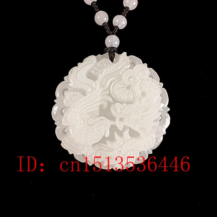 Подвеска из натурального белого нефрита с Фениксом ожерелье очаровательные