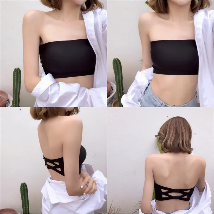 

New One Piece Seamless Tube Tops Women Invisible Bra Intimates Strapless Bustier Bandeau Breathable Wrapped Chest Underwear