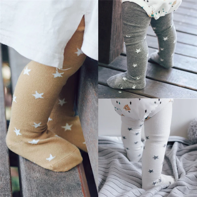 Колготки для маленьких детей девочек и мальчиков Гольфы с принтом со звездой s