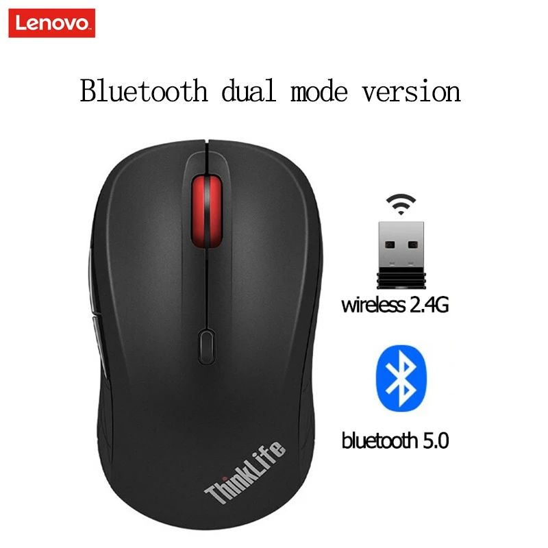 

LENOVO Thinklife WLM200 Wireless Mini Mouse USB Connection 2.4GHz Bluetooth 5.0 Wireless Mice Notebook Desktop Computer 1500dpi