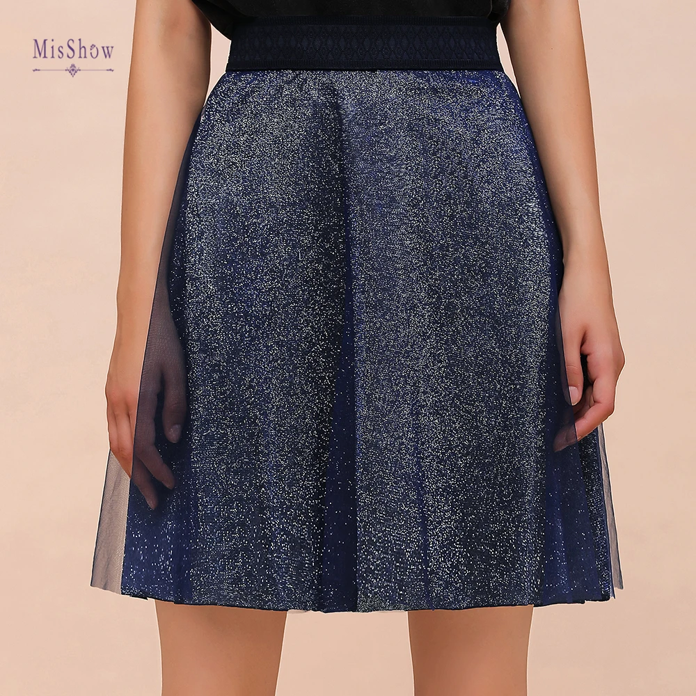 Новинка Короткие подъюбники юбка свадебные платья Нижняя Тюлевая блестящая