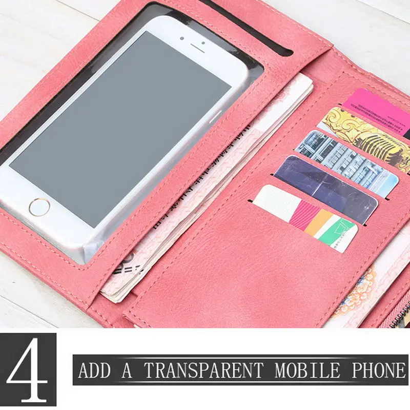 

Bifold Large Capacity Wallet for Women Zipper Credit Card Holder Long Purse New