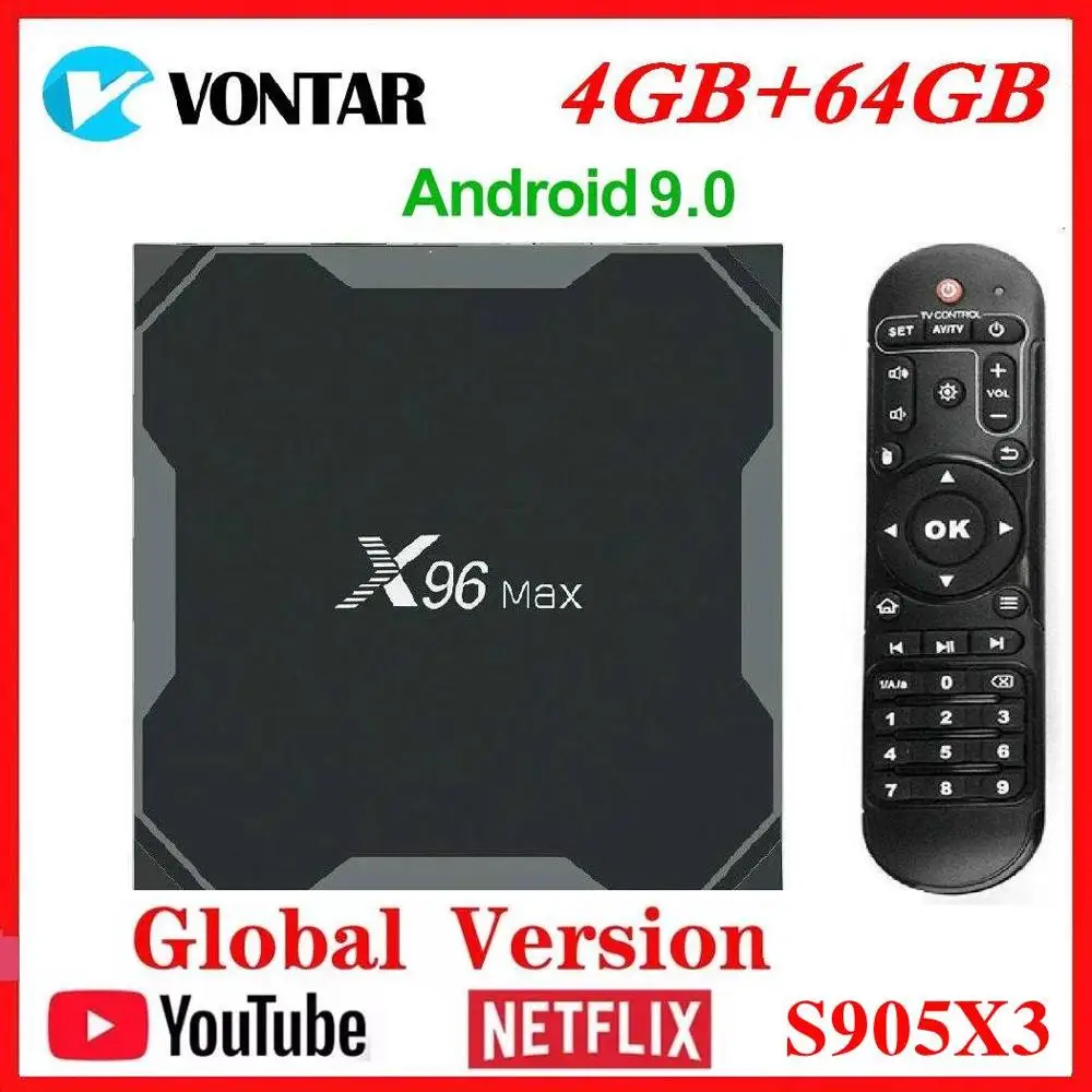 Amlogic S905X3 Android 9,0 ТВ приставка X96Max Поддержка 8K Smart медиаплеер 4 Гб ОЗУ 64 Гб ПЗУ X96 Макс ТВ приставка четырехъядерный 2,4 и 5G Wifi