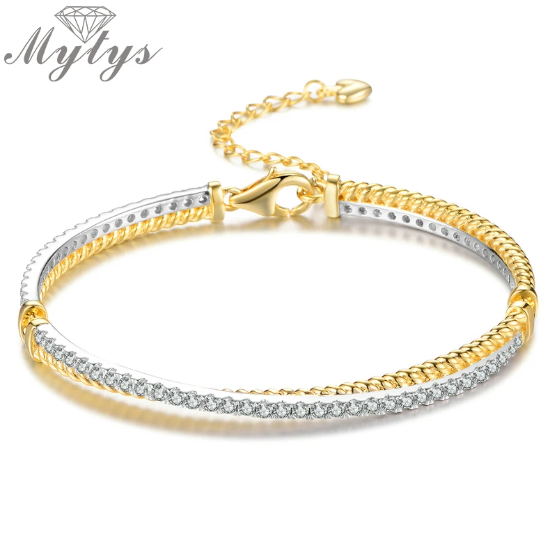 Mytys золотые и серебряные браслеты с двойной цепочкой для женщин смешанный