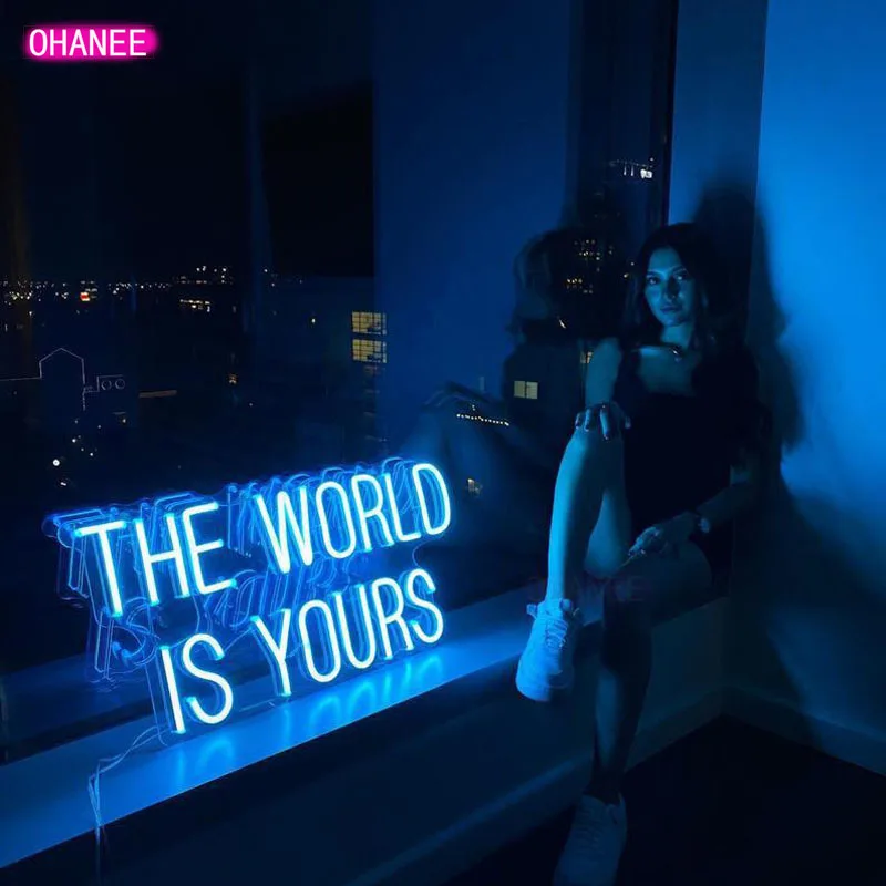 OHANEE The World is Yours светодиодный неоновая вывеска для организаций и магазинов