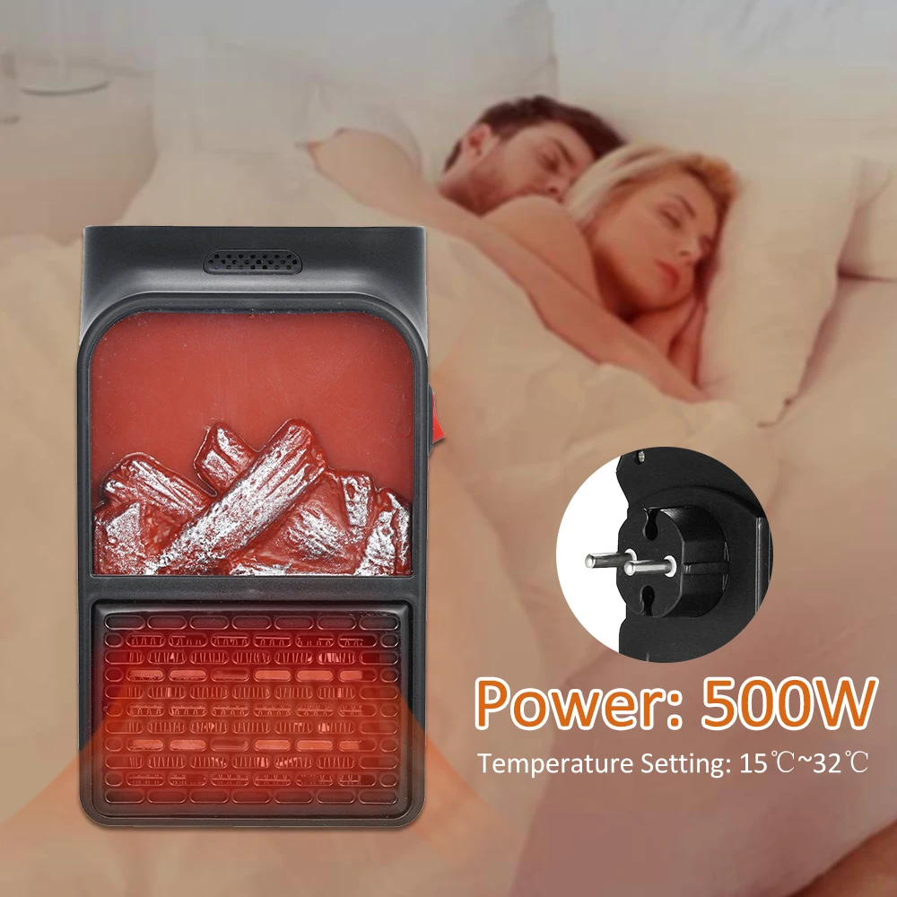 220 В ЕС Мини Удобный Электрический подогреватель пламени 500W плагин воздуха