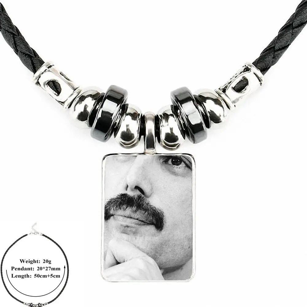 as picture EJ Glaze Coque queen Фредди Меркьюри черная кожаная подвеска-бусы ювелирные изделия с бриллиантами кулон кристалл для женщин подарок для девочек - Окраска металла: as picture