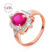 skm vintage ruby rings for women 14k rose gold diamond rings engagement rings designer promise fine jewelry
