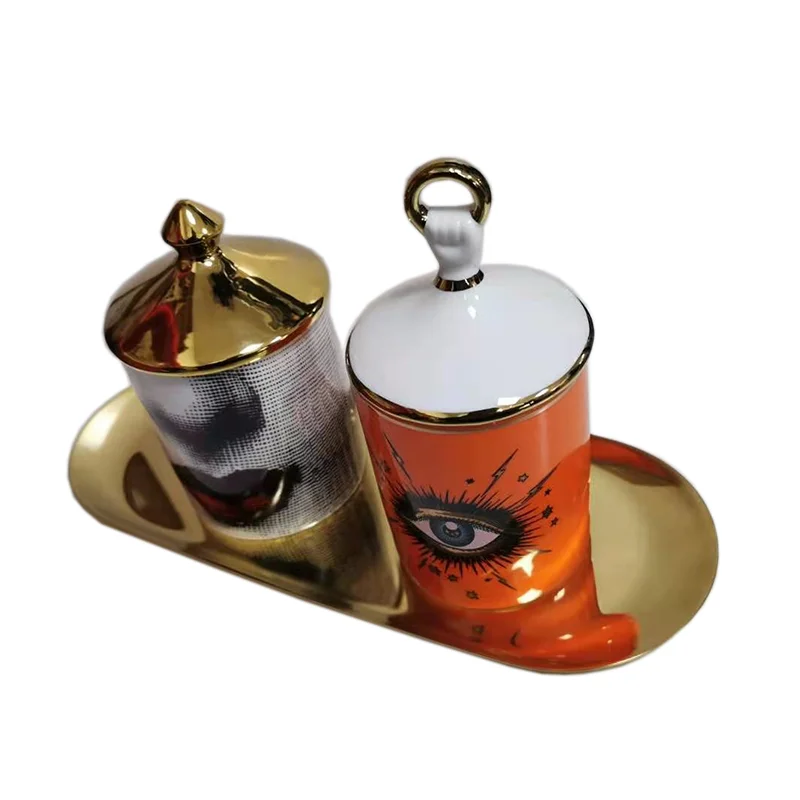 Женский подсвечник в виде черепа банка для свечей ручной работы контейнер