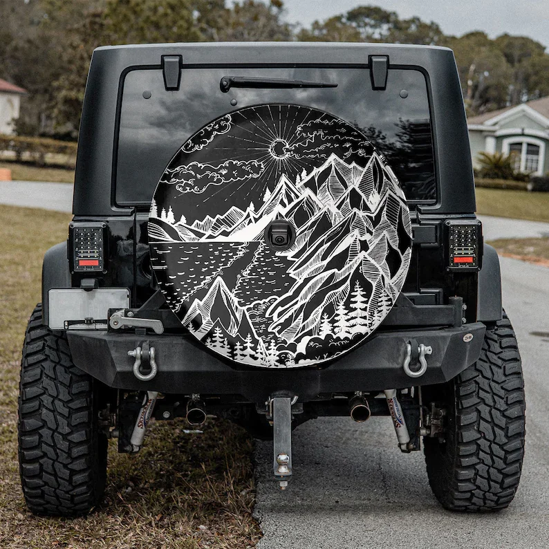 

Mountain Site - Adventure Is Calling Gift For Father, Christmas Gift, Personalized Spare Tire Cover, Gift For Car Lover