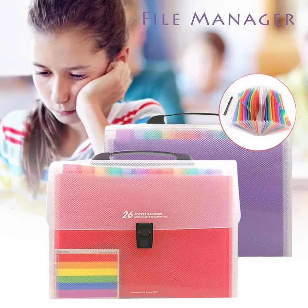 А4 сумка-Органайзер папка многостраничная Радужная переносная сумка-орган 26