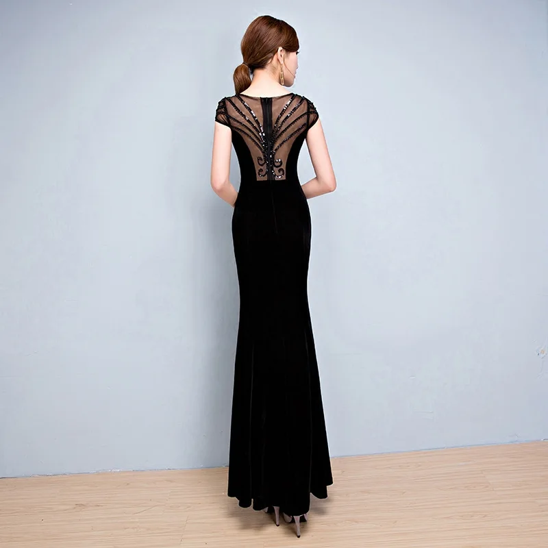 Модные черные с О образным вырезом Для женщин Свадебная вечеринка платье