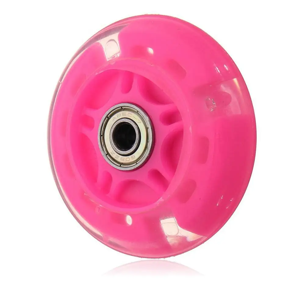 pink-80mm 80 мм, 120 мм, мини или Макси микро скутер со светодиодной вспышкой, мигающие огни, задняя Abec-7, 5 цветов - Цвет: pink-80mm
