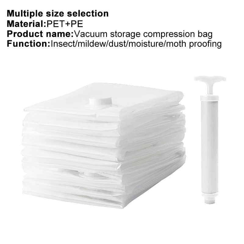 1 pc Hand Rolling Vacuum Compressed Bags Border Foldable Home Clothes Plastic Storage Bag Space Saving Seal | Дом и сад