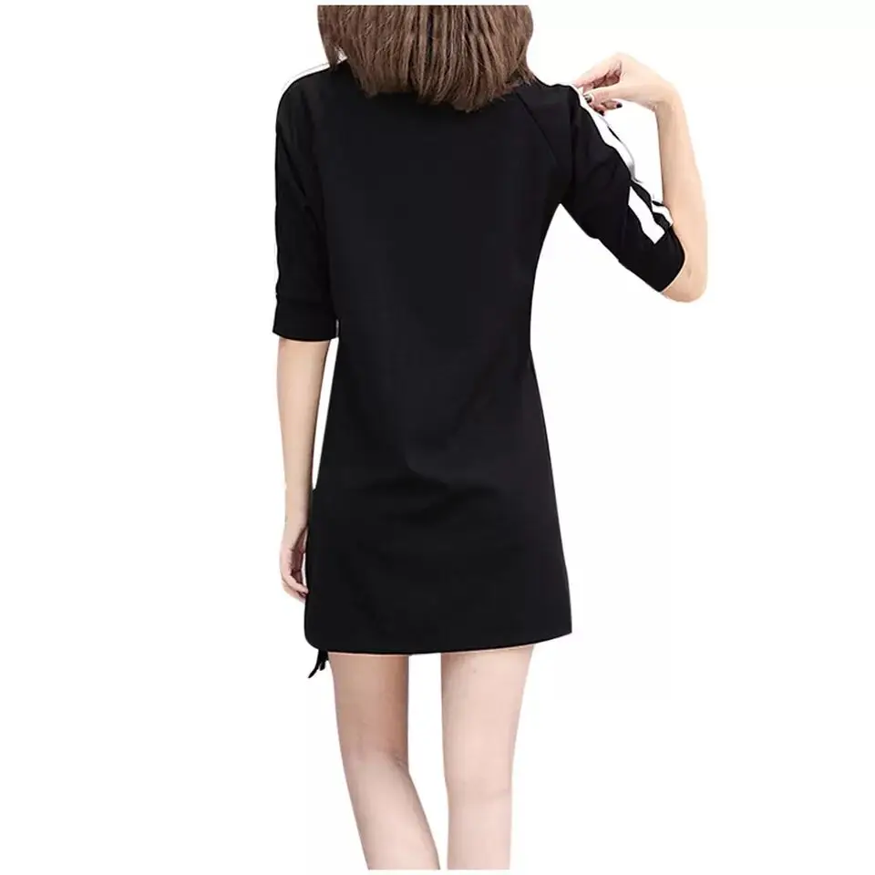 

Women's hot summer new style five-point sleeve casual temperament was thin, long irregular spring and autumn dress Fashion wear