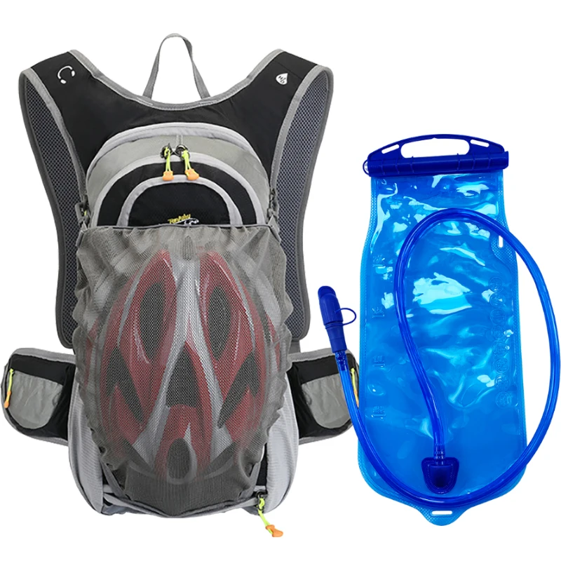 

15L Outdoor Sports Cycling Camping Backpack Hiking Running Bike Riding Hydration Water Bag Pack Bladder Knapsack with Helmet Net