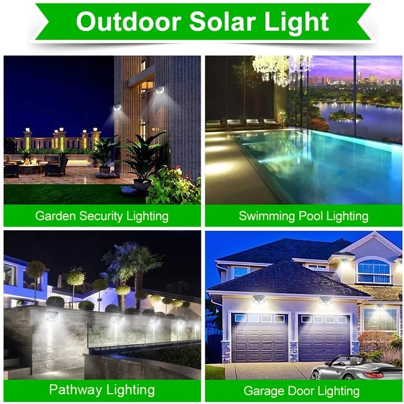 

Solar Garden Outdoor Lights 3Modes 100 LED Motion Sensor Waterproof Wall Lamps for Garden Street Decoration Camping LED Lamp