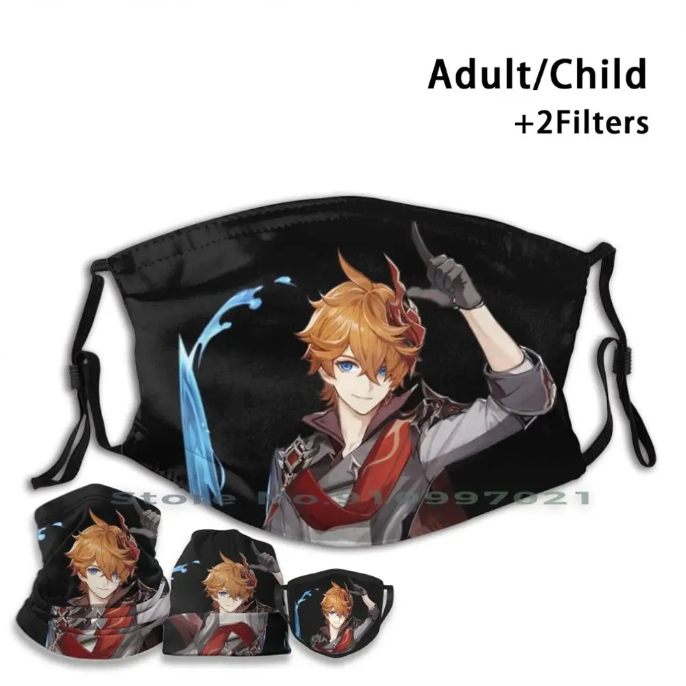 

Маска для лица из чилдской тартаглии (Genshin Impact), не одноразовая, фильтры Pm2.5 для детей и взрослых Genshin Impact